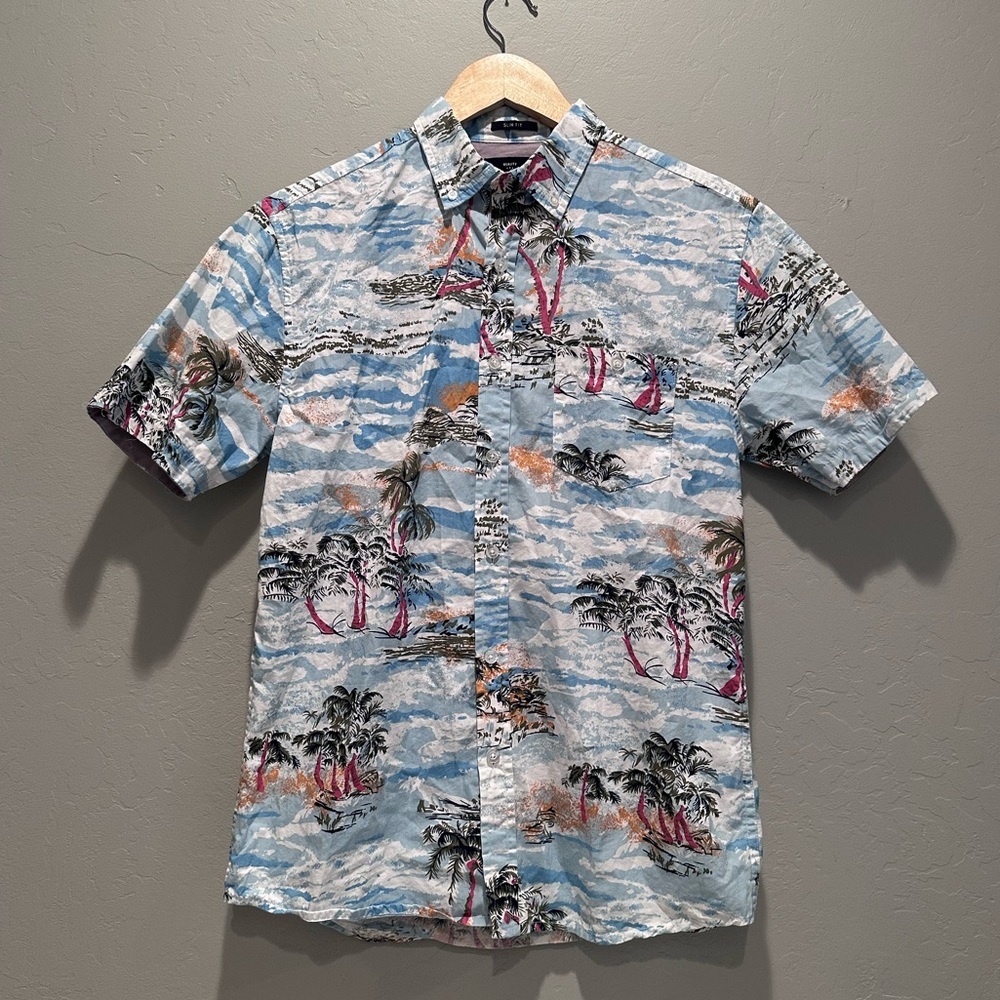 Artistry in Motion Cotton Tropical Hawaiian Short Sleeve‎ Button Down Shirt Sz S